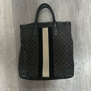 Gucci Black and Cream Tote Bag